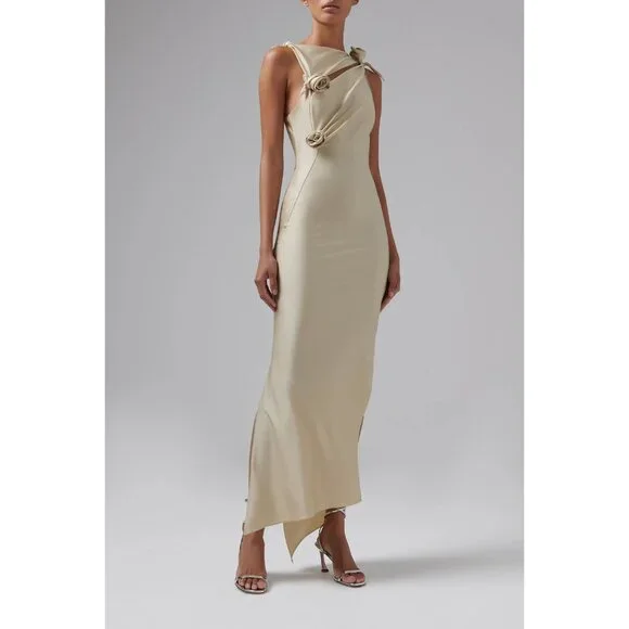 Coperni Gold Asymmetrical Gown with Slit - Picture 16 of 16